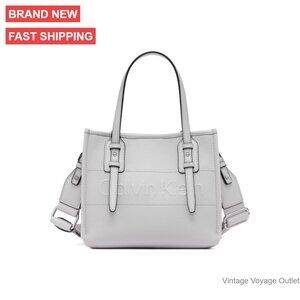 Vegan Leather Crossbody Bag with Interior Pockets, Mini Tote